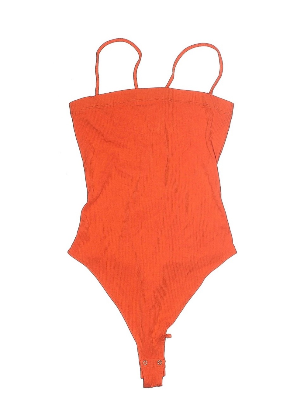 Garage Orange Ribbed Spaghetti-Strap Bodysuit